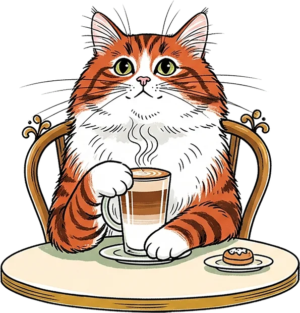Cafe Cat Takes Five