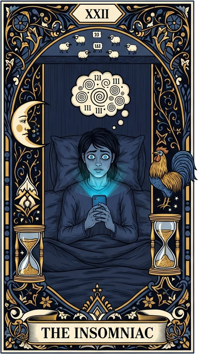 The Insomniac Tarot Card design