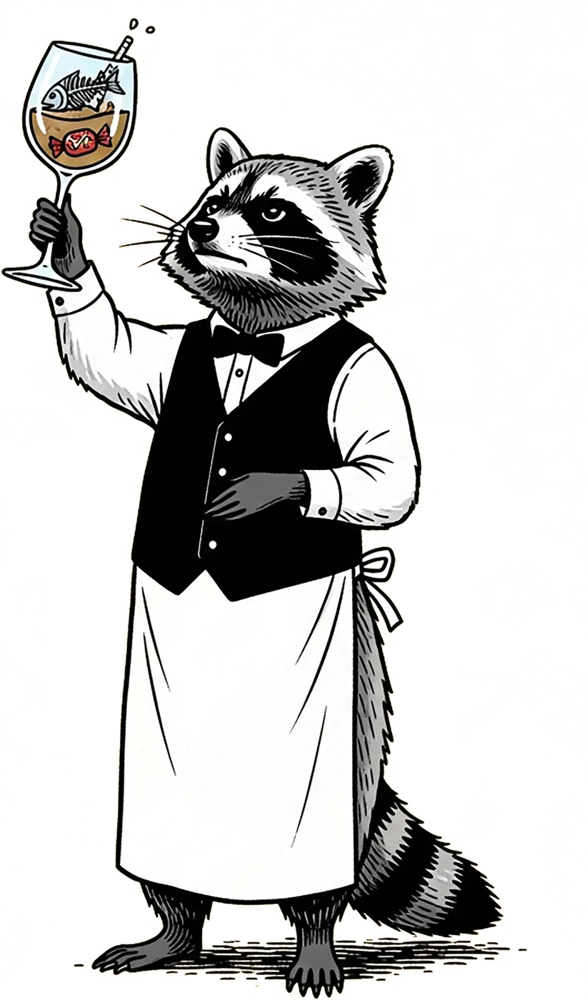 Trash Panda Sommelier design